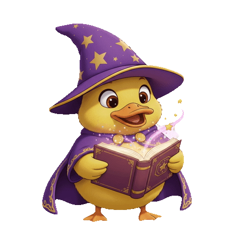 Pixa reading a magical book